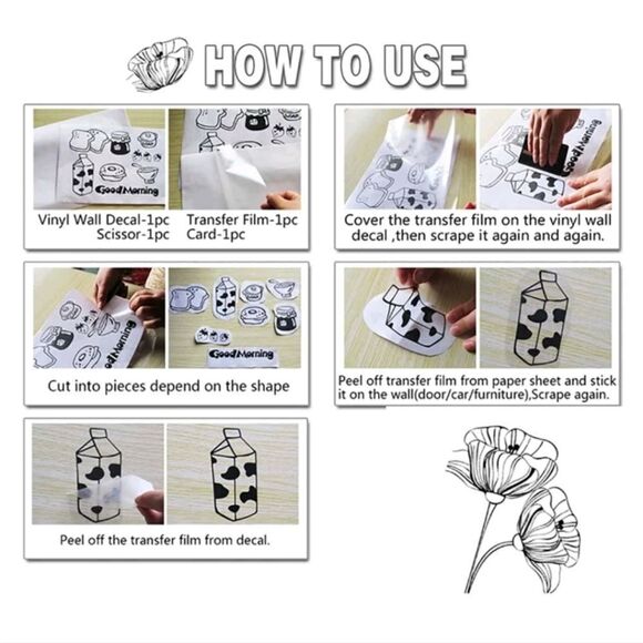 "My Kitchen/Rules" Removable Wall Sticker Decals - Picture 4 of 7